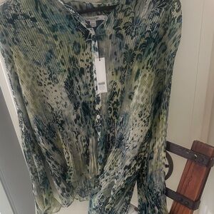Chico's Multicolor Pleated Blouse